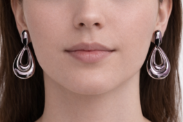 Damla Model Parlak Gümüş Çelik Küpe