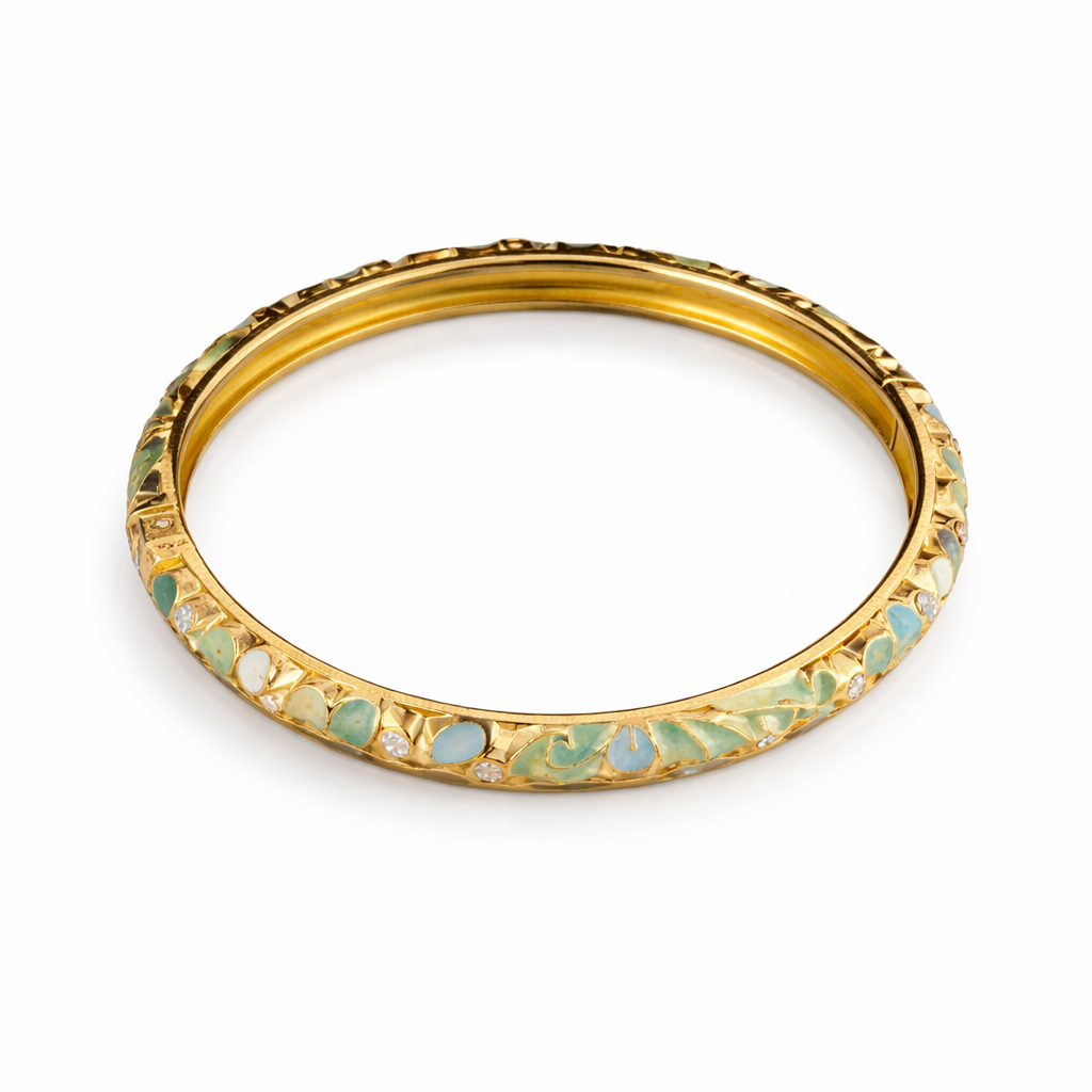 Gold Renk Mineli Taş Detaylı Kadın Bileklik