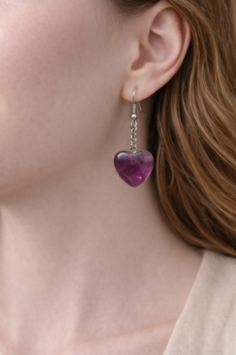 Ametist Taşı  Küpe