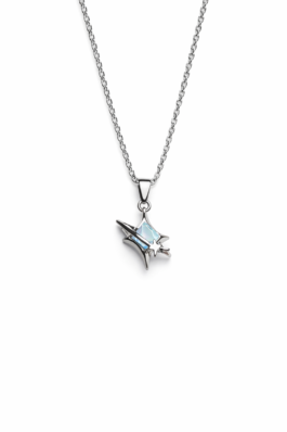 Mavi Taş Çelik Kolye