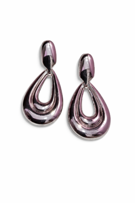 Damla Model Parlak Gümüş Çelik Küpe