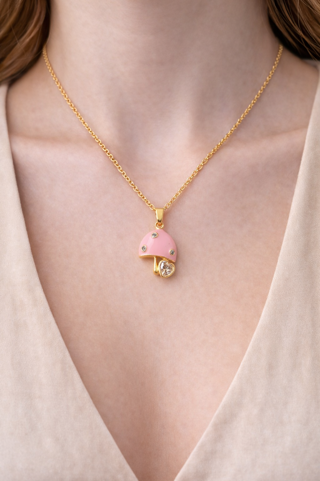 Taşlı Çelik Kolye - Görsel 2