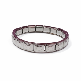 Kadın Kalp Detaylı İtalyan Çelik Charm Bileklik