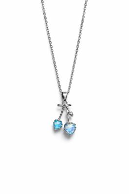 Mavi Taşlı Kiraz Kolye