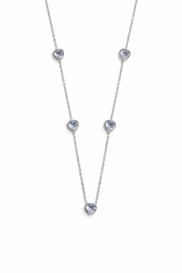 Çelik Kalp Taş  Kolye