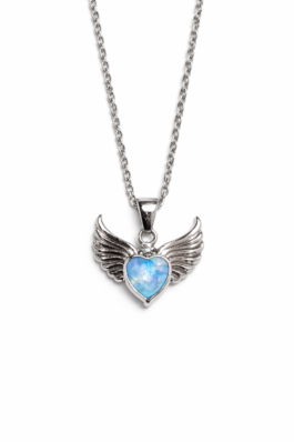 Çelik Melek  Kalp Kolye